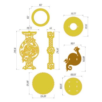 Intra απο ξύλο plywood 3mm-4mm πάχος - Vintage διακοσμητικό βάζο Δίασταση 30x30 cm Intraeaxys-67wl8zl1 - Image 3