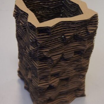 Intra απο ξύλο plywood 3mm-4mm πάχος - Βάζο με στρώσεις από χαρτόνι Δίασταση 30x30 cm Intraeaxys-joerel57 - Image 1