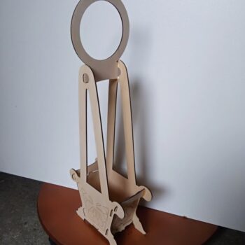 Intra απο ξύλο plywood 3mm-4mm πάχος - Κρεμαστό καλάθι λουλουδιών Δίασταση 30x30 cm Intraeaxys-078ykv5o - Image 1