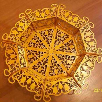 Intra απο ξύλο plywood 3mm-4mm πάχος - Διακοσμητικό πιάτο καραμέλας Δίασταση 30x30 cm Intraeaxys-67wl8331 - Image 1