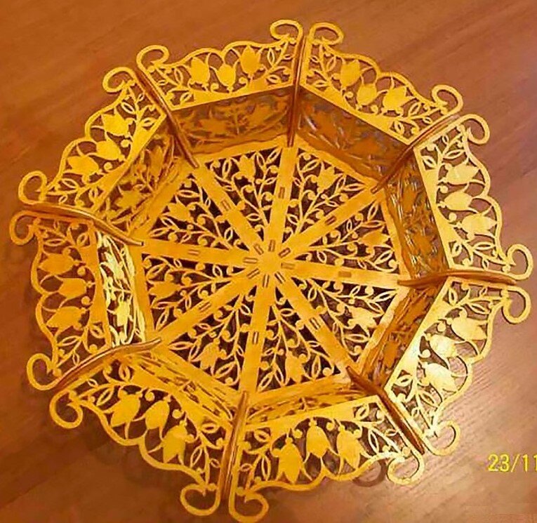 Intra απο ξύλο plywood 3mm-4mm πάχος - Διακοσμητικό πιάτο καραμέλας Δίασταση 30x30 cm Intraeaxys-67wl8331