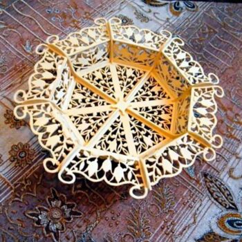 Intra απο ξύλο plywood 3mm-4mm πάχος - Διακοσμητικό πιάτο καραμέλας Δίασταση 30x30 cm Intraeaxys-67wl8331 - Image 3