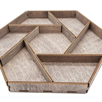 Intra απο ξύλο plywood 3mm-4mm πάχος - Ξύλινος Εξάγωνος Δίσκος σερβιρίσματος με Μοναδικά Σχεδιασμένα Διαμερίσματα Δίασταση 30x30 cm Intraeaxys-r7vmwx27 - Image 1