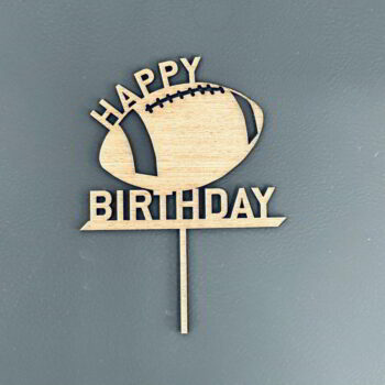 Intra απο ξύλο plywood 3mm-4mm πάχος - Ράγκμπι Μπάλα Χρόνια Πολλά Κέικ Τοπέρ Δίασταση 20x20 cm Intraeaxys-eo20e347 - Image 1