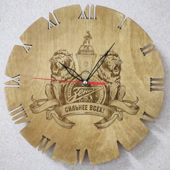 Intra απο ξύλο plywood 3mm-4mm πάχος - Ρολόι τοίχου FC Zenit Saint Petersburg Δίασταση 30x30 cm Intraeaxys-67wlwdw1 - Image 1