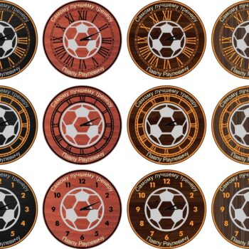 Intra απο ξύλο plywood 3mm-4mm πάχος - Ρολόι τοίχου ποδοσφαίρου Δίασταση 30x30 cm Intraeaxys-zo9yz3x7 - Image 3