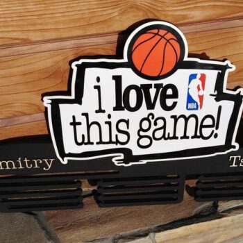 Intra απο ξύλο plywood 3mm-4mm πάχος - NBA Λατρεύω αυτό το παιχνίδι Κρεμάστρα μεταλλίων μπάσκετ Δίασταση 30x30 cm Intraeaxys-51rr46d1 - Image 1