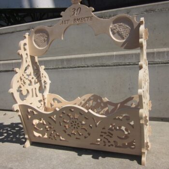 Intra απο ξύλο plywood 3mm-4mm πάχος - Ξύλινο καλάθι λουλουδιών Δίασταση 30x30 cm Intraeaxys-yon0vmg7 - Image 1