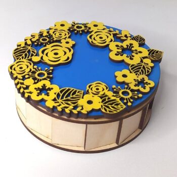 Intra απο ξύλο plywood 3mm-4mm πάχος - Πολυτελές ξύλινο κουτί δώρου Καλάθι δώρου με παξιμάδι Δίασταση 30x30 cm Intraeaxys-pok3gk97 - Image 1