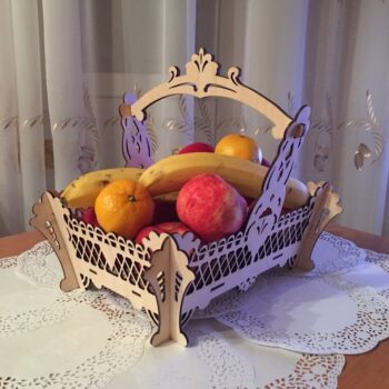 Intra απο ξύλο plywood 3mm-4mm πάχος - Ξύλινο διακοσμητικό καλάθι με φρούτα Δίασταση 30x30 cm Intraeaxys-zo9y6ex7 - Image 1