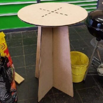 Intra απο ξύλο plywood 3mm-4mm πάχος - Στρογγυλή Τράπεζα Δίασταση 30x30 cm Intraeaxys-yone09ko - Image 2