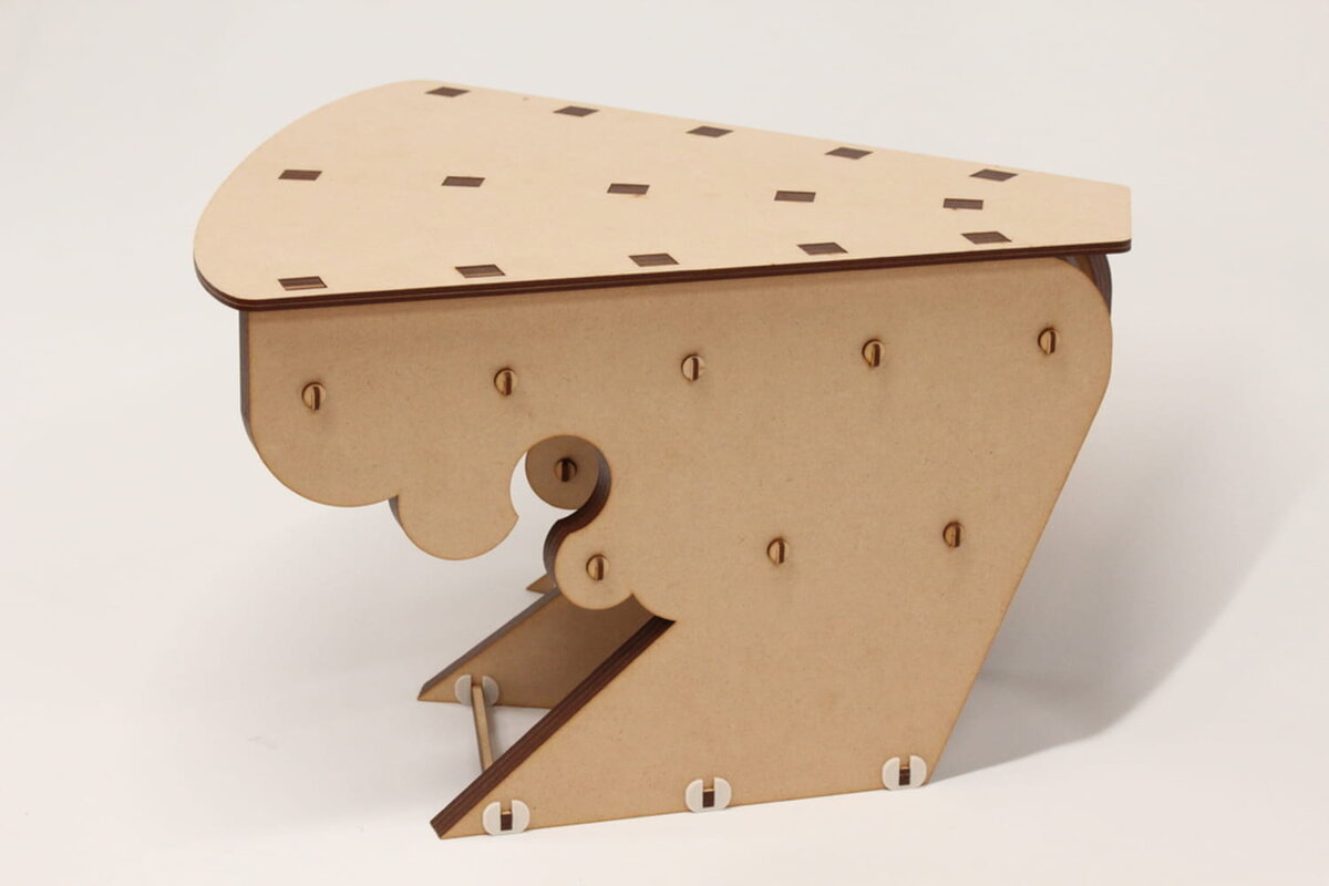 Intra απο ξύλο plywood 3mm-4mm πάχος - Σκαμπό Kumode Δίασταση 30x30 cm Intraeaxys-078y20no