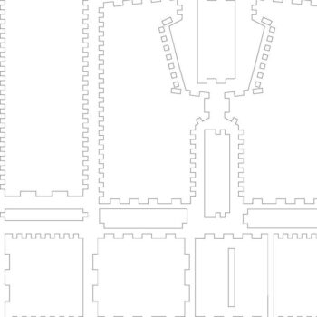 Intra απο ξύλο plywood 3mm-4mm πάχος - Όρθιο ντουλάπι Arcade Δίασταση 30x30 cm Intraeaxys-ro6dy537 - Image 3