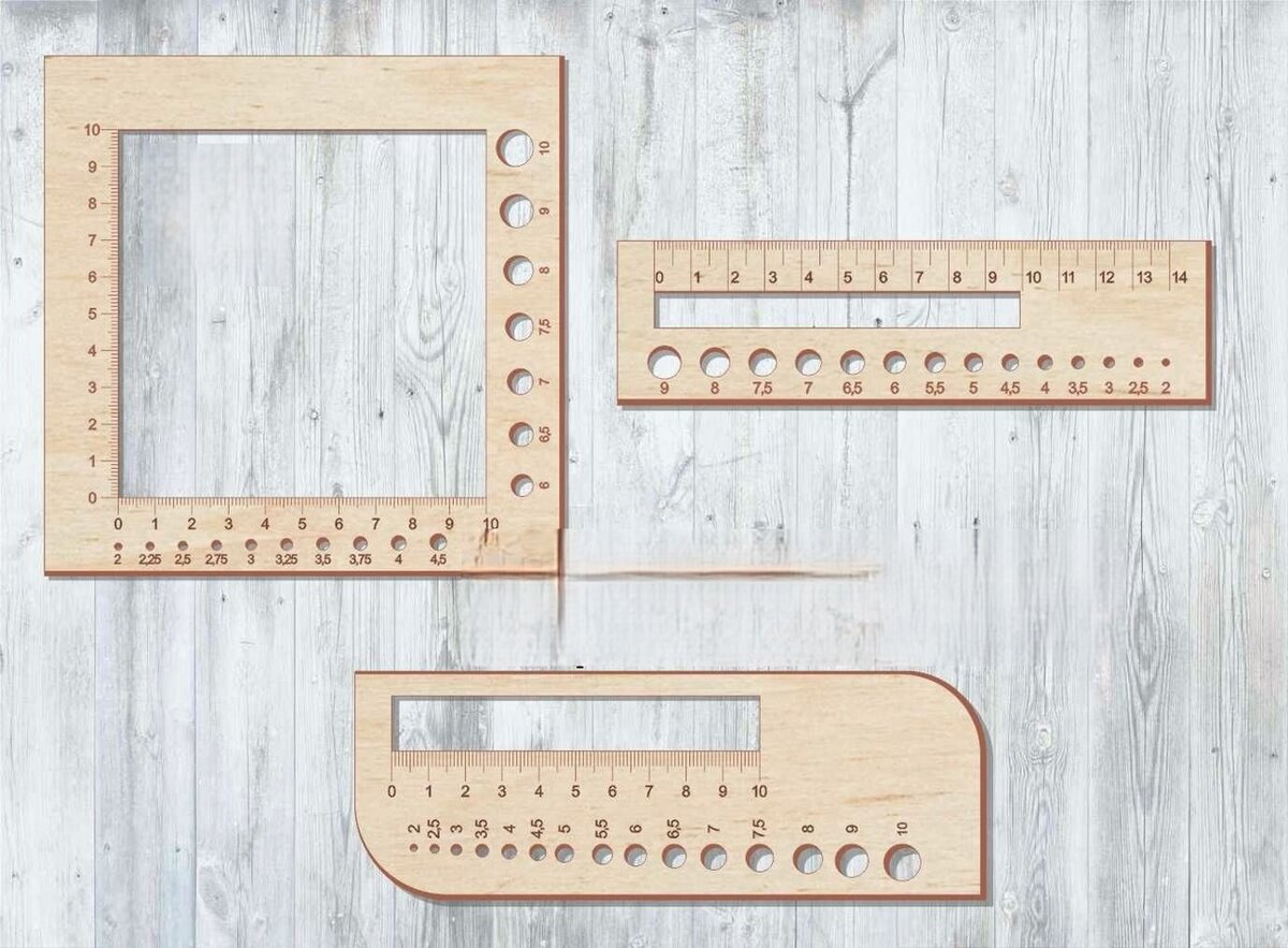 Intra απο ξύλο plywood 3mm-4mm πάχος - Χάρακας μετρητή πλεξίματος Δίασταση 30x30 cm Intraeaxys-lopqge37