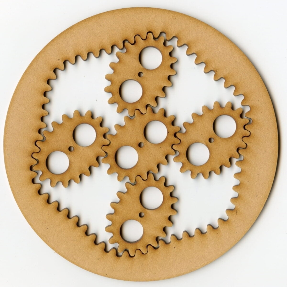 Intra απο ξύλο plywood 3mm-4mm πάχος - Ελλειπτικά Πλανητικά Γρανάζια Δίασταση 30x30 cm Intraeaxys-075yeemo