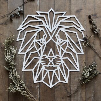 Intra απο ξύλο plywood 3mm-4mm πάχος - Polygon Lion Wall Art Δίασταση 30x30 cm Intraeaxys-yon05j27 - Image 1