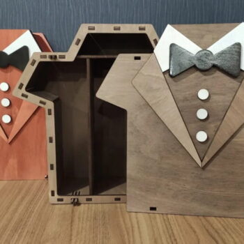 Intra απο ξύλο plywood 3mm-4mm πάχος - Ξύλινο μπλουζάκι σε σχήμα κουτί Δίασταση 30x30 cm Intraeaxys-eo205ml7 - Image 1