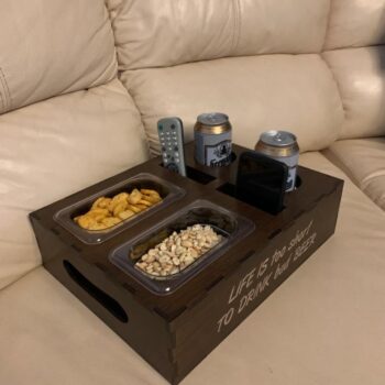 Intra απο ξύλο plywood 3mm-4mm πάχος - Δοχείο σνακ με τηλεχειριστήριο για κινητά τηλέφωνα Drink Organizer Δίασταση 30x30 cm Intraeaxys-eo4qlvy7 - Image 1