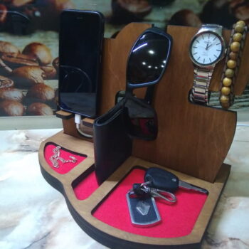 Intra απο ξύλο plywood 3mm-4mm πάχος - Σταθμός σύνδεσης Nightstand Organizer Δίασταση 30x30 cm Intraeaxys-yon0kgk7 - Image 1