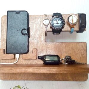 Intra απο ξύλο plywood 3mm-4mm πάχος - Βάση κλειδιού βάσης τηλεφώνου, ανδρική οργάνωση ρολογιού Δίασταση 30x30 cm Intraeaxys-ro6yx8n7