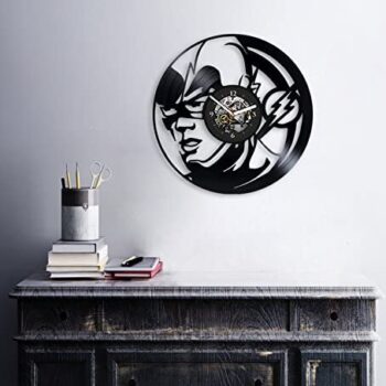 Intra απο ξύλο plywood 3mm-4mm πάχος - Ρολόι τοίχου Captain America Vinyl Record Δίασταση 30x30 cm Intraeaxys-075ywxmo - Image 4