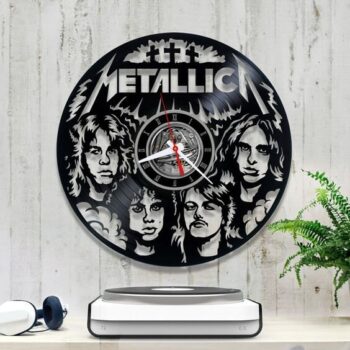 Intra απο ξύλο plywood 3mm-4mm πάχος - Ρολόι τοίχου Metallica Vinyl Δίασταση 30x30 cm Intraeaxys-eo20lvq7 - Image 1