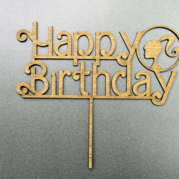 Intra απο ξύλο plywood 3mm-4mm πάχος - Κορίτσι Χρόνια Πολλά Cake Topper Δίασταση 20x20 cm Intraeaxys-joedm3n1 - Image 3