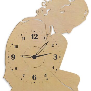 Intra απο ξύλο plywood 3mm-4mm πάχος - Ρολόι τοίχου Lonely Girl Διακόσμηση τοίχου Δίασταση 30x30 cm Intraeaxys-6o3y35j7 - Image 1