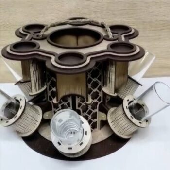 Intra απο ξύλο plywood 3mm-4mm πάχος - Mini Bar με ποτηροθήκη Δίασταση 30x30 cm Intraeaxys-eo205637 - Image 1