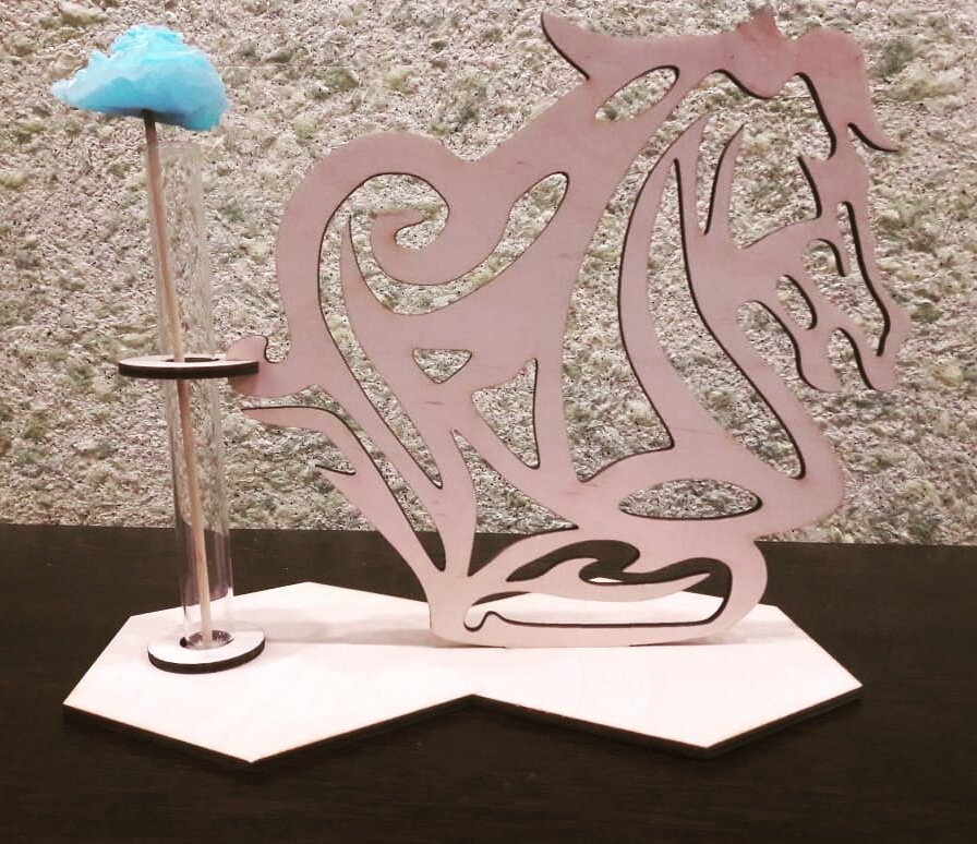 Intra απο ξύλο plywood 3mm-4mm πάχος - Ξύλινο βάζο δοκιμαστικό σωλήνα κεφαλής αλόγου Γυάλινη γλάστρα Γυάλινη γλάστρα Δίασταση 30x30 cm Intraeaxys-e1gkq68o