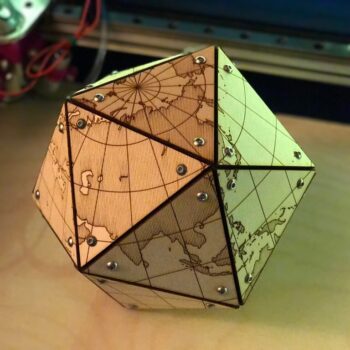 Intra απο ξύλο plywood 3mm-4mm πάχος - Χάρτης Dymaxion Δίασταση 30x30 cm Intraeaxys-m1d6lwe7 - Image 1