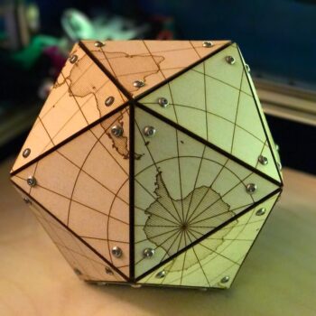 Intra απο ξύλο plywood 3mm-4mm πάχος - Χάρτης Dymaxion Δίασταση 30x30 cm Intraeaxys-m1d6lwe7 - Image 3