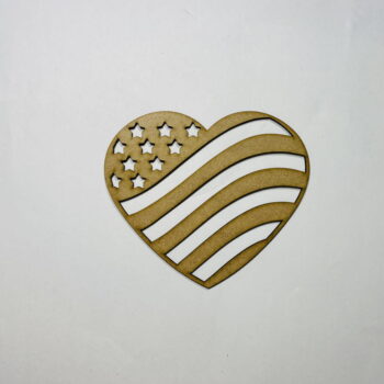 Intra απο ξύλο plywood 3mm-4mm πάχος - Ξύλινη καρδιά αμερικανικής σημαίας Δίασταση 30x30 cm Intraeaxys-pok3km97 - Image 1