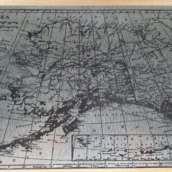 Intra απο ξύλο plywood 3mm-4mm πάχος - Χαραγμένος χάρτης της Αλάσκας Δίασταση 30x30 cm Intraeaxys-m1d6mvl7 - Image 3