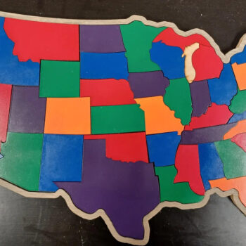 Intra απο ξύλο plywood 3mm-4mm πάχος - Ξύλινο παζλ χάρτη ΗΠΑ για παιδιά Δίασταση 30x30 cm Intraeaxys-eoxlg8xo - Image 1