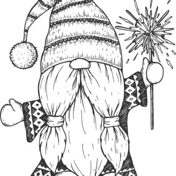 Intra απο ξύλο plywood 3mm-4mm πάχος - Laser Engrave Sparkle Gnome Στολίδι Διακοπές Πρωτοχρονιάς Αρχείο PDF Δίασταση 10x10 cm Intraeaxys-eo4qzm87 - Image 1