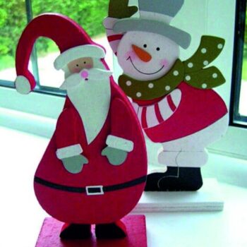 Intra απο ξύλο plywood 3mm-4mm πάχος - Ανεξάρτητη Χριστουγεννιάτικη διακόσμηση Santa Gnome Δίασταση 30x30 cm Intraeaxys-075ynpko - Image 1