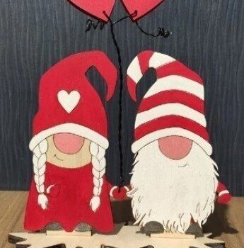 Intra απο ξύλο plywood 3mm-4mm πάχος - Χαριτωμένο ζευγάρι καλικάντρα ημέρας του Αγίου Βαλεντίνου Δίασταση 30x30 cm Intraeaxys-51rrgkr1 - Image 1