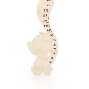 Intra απο ξύλο plywood 3mm-4mm πάχος - Διάγραμμα ύψους χαριτωμένης γάτας Δίασταση 30x30 cm Intraeaxys-6o3yl237 - Image 1