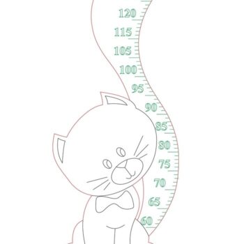 Intra απο ξύλο plywood 3mm-4mm πάχος - Διάγραμμα ύψους χαριτωμένης γάτας Δίασταση 30x30 cm Intraeaxys-6o3yl237 - Image 3