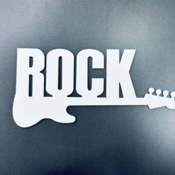 Intra απο ξύλο plywood 3mm-4mm πάχος - Διακόσμηση τοίχου Word Rock με κιθάρα Δίασταση 30x30 cm Intraeaxys-pok3eej7 - Image 3