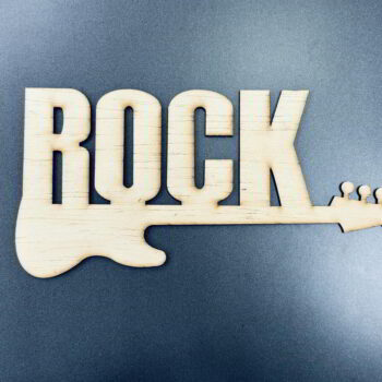 Intra απο ξύλο plywood 3mm-4mm πάχος - Διακόσμηση τοίχου Word Rock με κιθάρα Δίασταση 30x30 cm Intraeaxys-pok3eej7 - Image 4