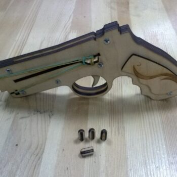 Intra απο ξύλο plywood 3mm-4mm πάχος - DIY Revolver 3D Ξύλινο παζλ Δίασταση 30x30 cm Intraeaxys-joed3091 - Image 3