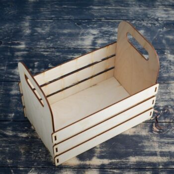 Intra απο ξύλο plywood 3mm-4mm πάχος - Ξύλινο καλάθι με φρούτα Δίασταση 30x30 cm Intraeaxys-joedp461 - Image 1