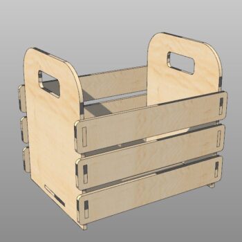 Intra απο ξύλο plywood 3mm-4mm πάχος - Ξύλινο καλάθι μανάβης με χερούλι Δίασταση 30x30 cm Intraeaxys-qommk64o - Image 1