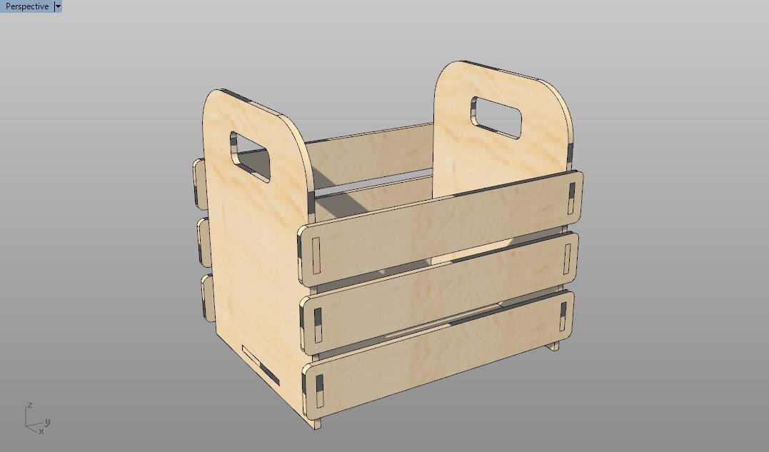 Intra απο ξύλο plywood 3mm-4mm πάχος - Ξύλινο καλάθι μανάβης με χερούλι Δίασταση 30x30 cm Intraeaxys-qommk64o