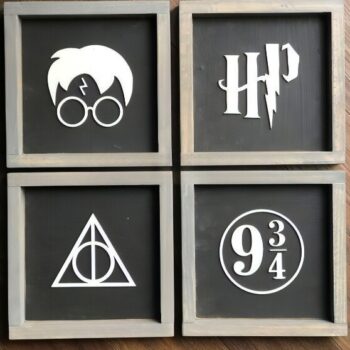 Intra απο ξύλο plywood 3mm-4mm πάχος - Τέχνη τοίχου Χάρι Πότερ Δίασταση 30x30 cm Intraeaxys-p7ymvqz7 - Image 1