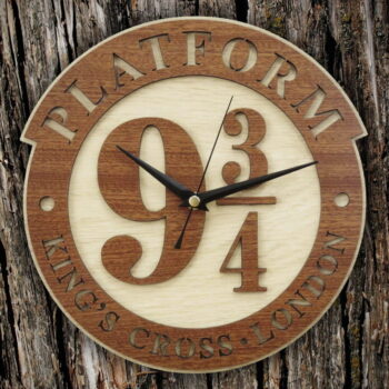 Intra απο ξύλο plywood 3mm-4mm πάχος - Ρολόι τοίχου Χάρι Πότερ Δίασταση 30x30 cm Intraeaxys-p7ymv3p7 - Image 1