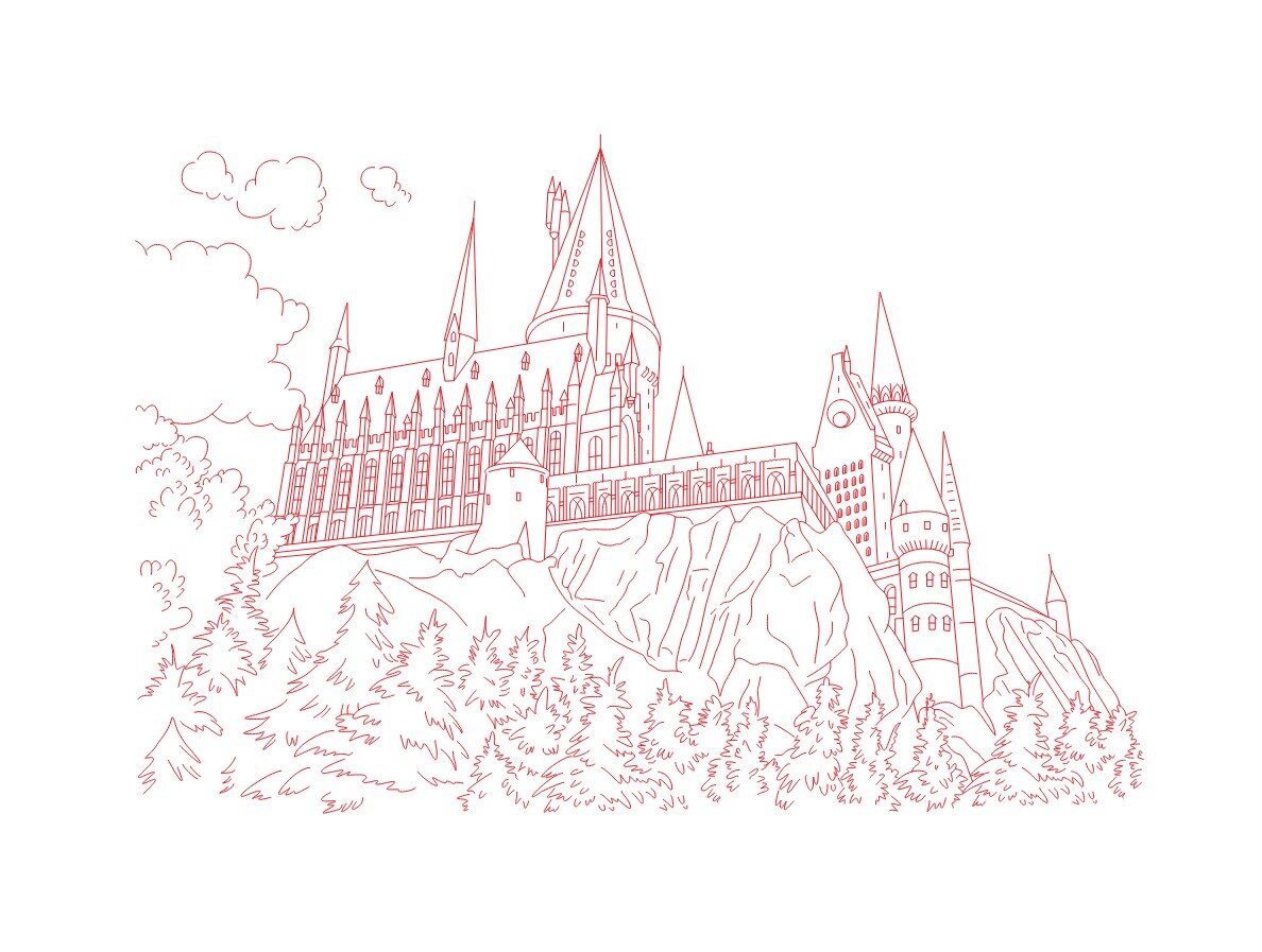 Intra απο ξύλο plywood 3mm-4mm πάχος - Χάραξη με λέιζερ Harry Potter Hogwarts School of Witchcraft and Wizardry Δίασταση 30x30 cm Intraeaxys-zo9y5jw7