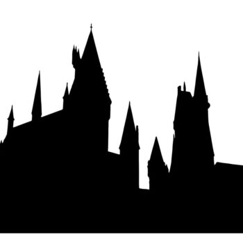 Intra απο ξύλο plywood 3mm-4mm πάχος - Σιλουέτα του Κάστρου Χόγκουαρτς Χάρι Πότερ Δίασταση 30x30 cm Intraeaxys-r1z25mn1 - Image 1